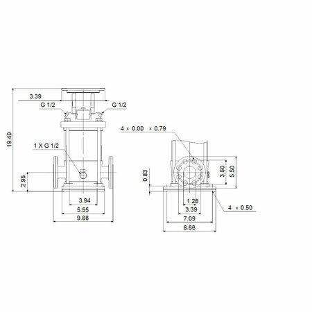 Grundfos 3HP 60HZ Vertical Multistage Centrifugal Pump 96084237